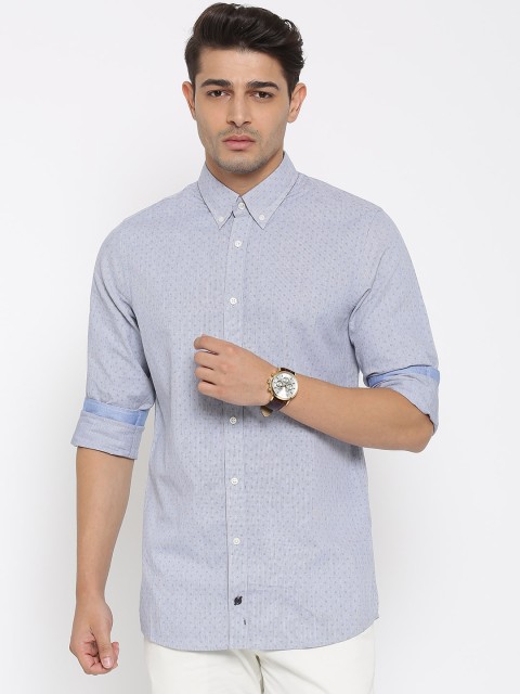 

Tommy Hilfiger Men Light Blue Slim Fit Printed Casual Shirt