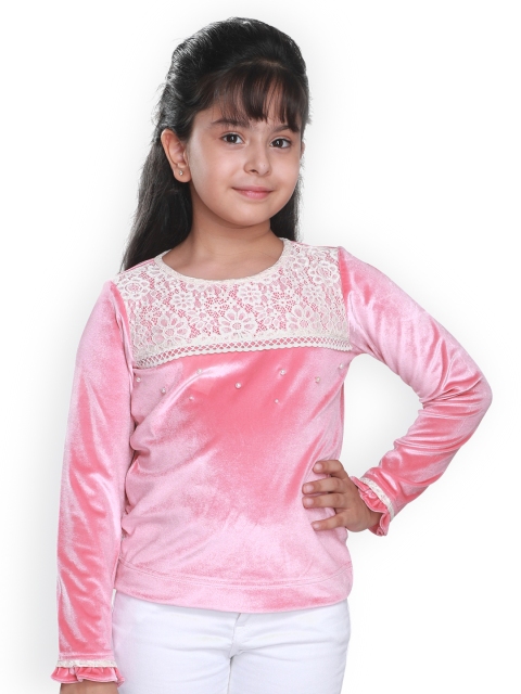 

CUTECUMBER Girls Pink Embellished Top