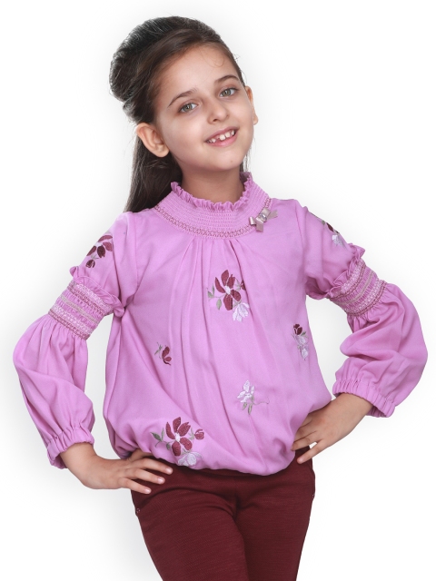 

CUTECUMBER Girls Purple Printed Blouson Top