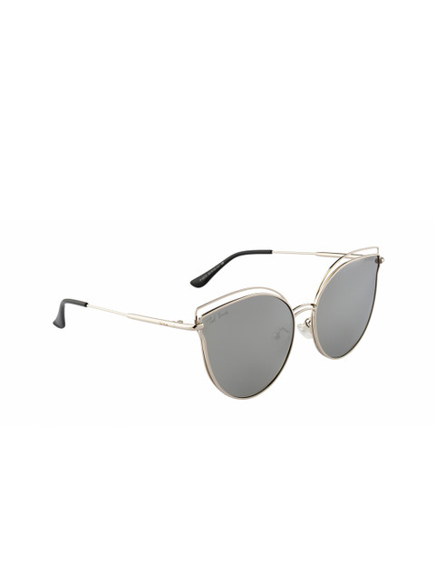 

Ted Smith Women Cateye Mirrored Sunglasses TS-P0970_SIL-Silver, Grey