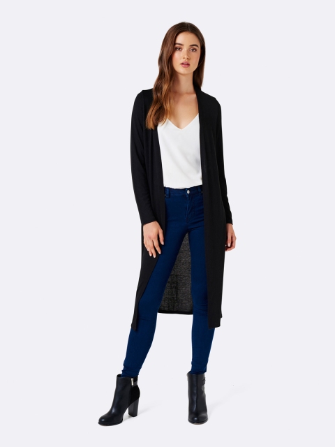 

Forever New Women Black Solid Longline Sweater