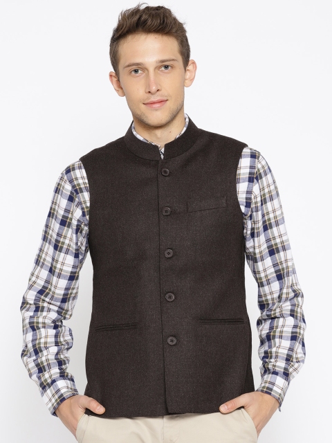 

Monte Carlo Men Coffee Brown Solid Nehru Jacket