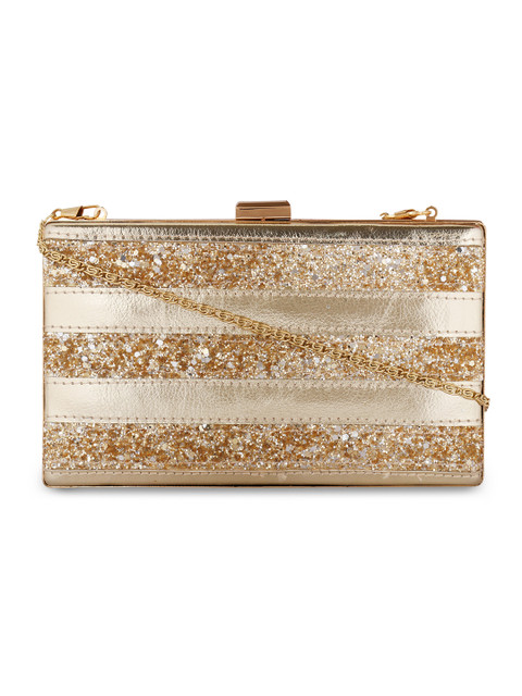 

Berrypeckers Gold-Toned Embellished Clutch