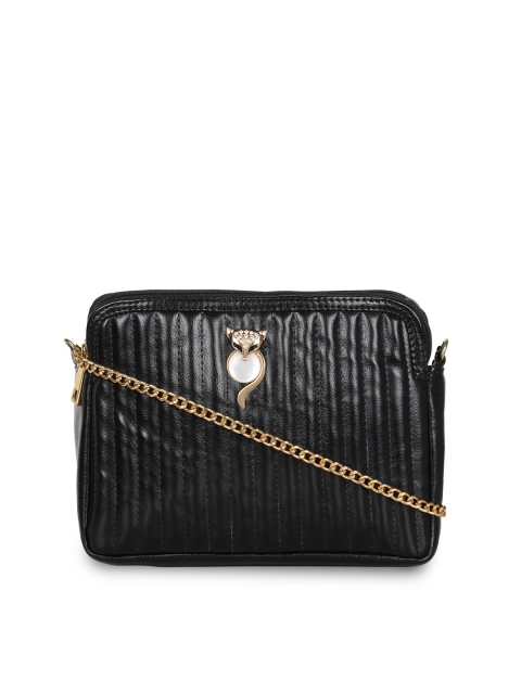 

Berrypeckers Black Textured Sling Bag