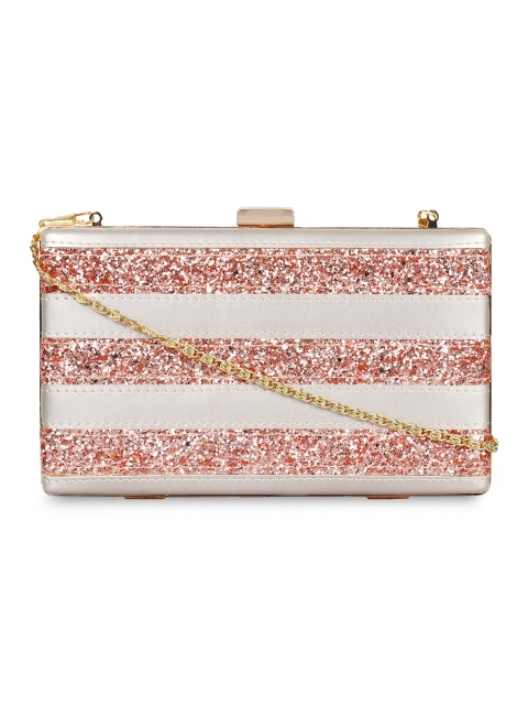 

Berrypeckers Rose Gold & Grey Embellished Clutch