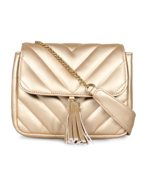 

Berrypeckers Gold-Toned Textured Sling Bag