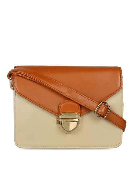 

Berrypeckers Tan & Beige Colourblocked Sling Bag