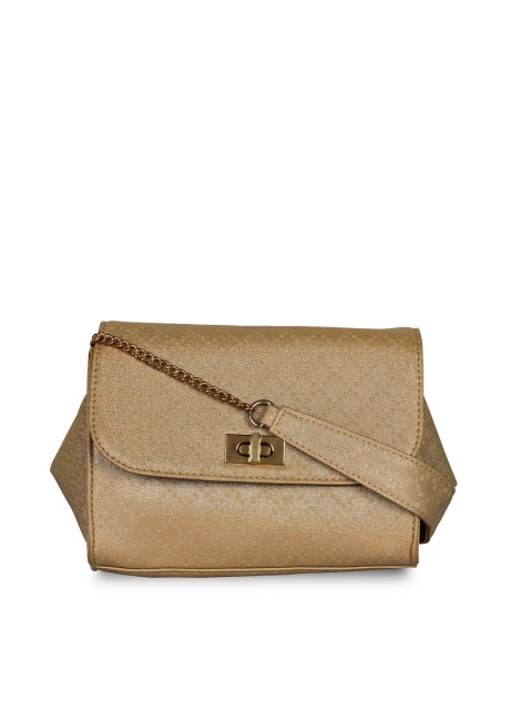 

Berrypeckers Gold-Toned Textured Sling Bag