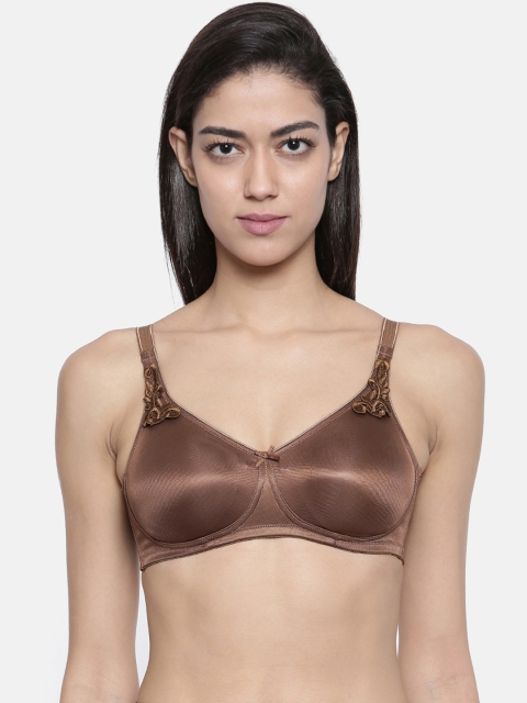 

Bitz Coffee Brown Solid Non-Wired Non Padded Minimizer Bra EFM001