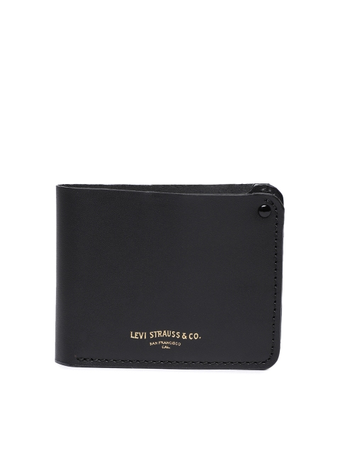 

Levis Men Black Solid Two Fold Leather Wallet