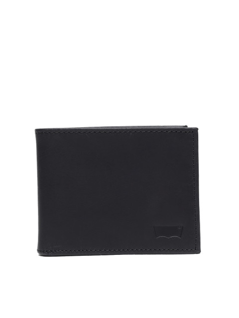 

Levis Men Black Solid Two Fold Oiled Batwing Wallet