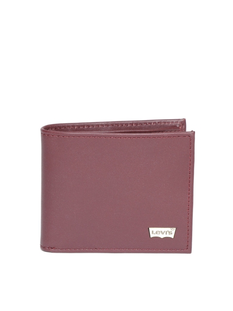 

Levis Men Burgundy Solid Two Fold Leather Wallet
