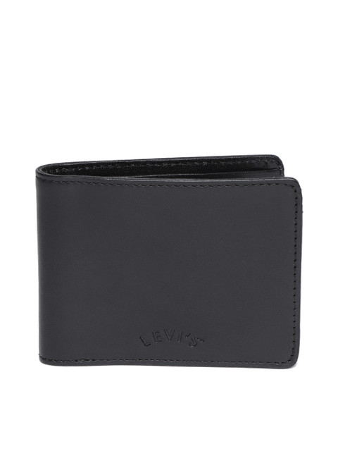 

Levis Men Black Leather Solid Two Fold Wallet