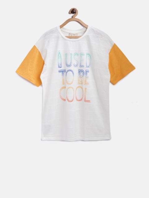 

Mango Kids Boys Off-White Printed Round Neck T-shirt