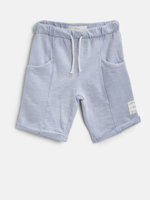 

Mango Kids Boys Blue Solid Regular Fit Shorts