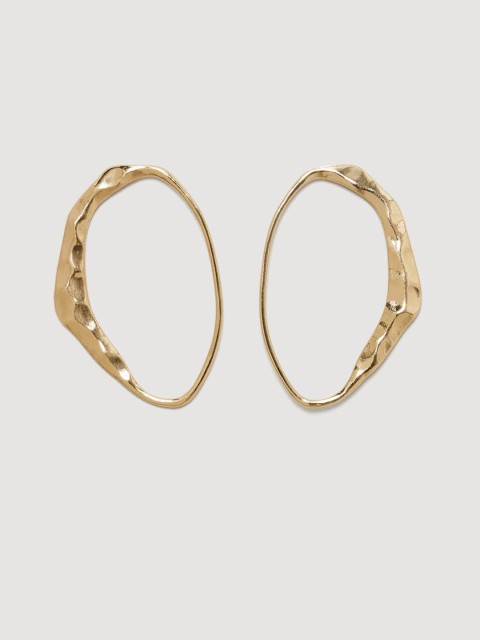 

MANGO Gold-Toned Oval Drop Earrings