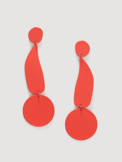 

MANGO Red Solid Contemporary Drop Earrings