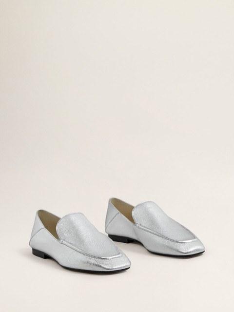 

MANGO Women Silver-Toned Loafers