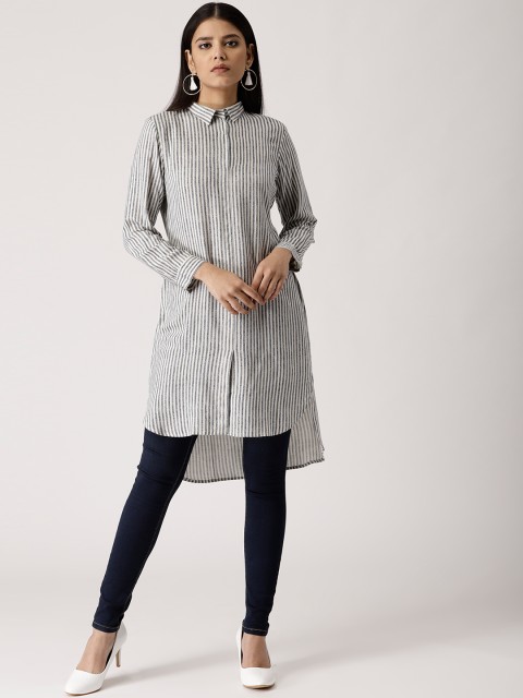 

Libas Women Blue & White Striped Straight Kurta