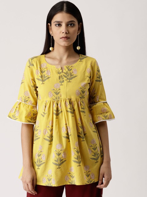 

Libas Yellow Floral Print Kurti