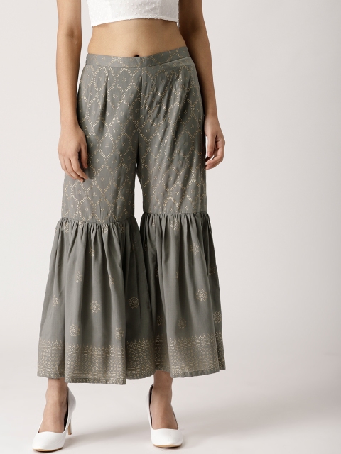 

Libas Women Grey Flared Printed Sharara