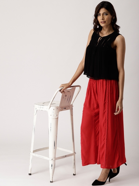 

Libas Women Red Wide Leg Solid Palazzos