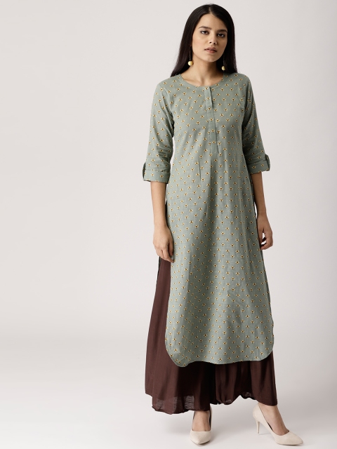 

Libas Women Green Printed Straight Kurta