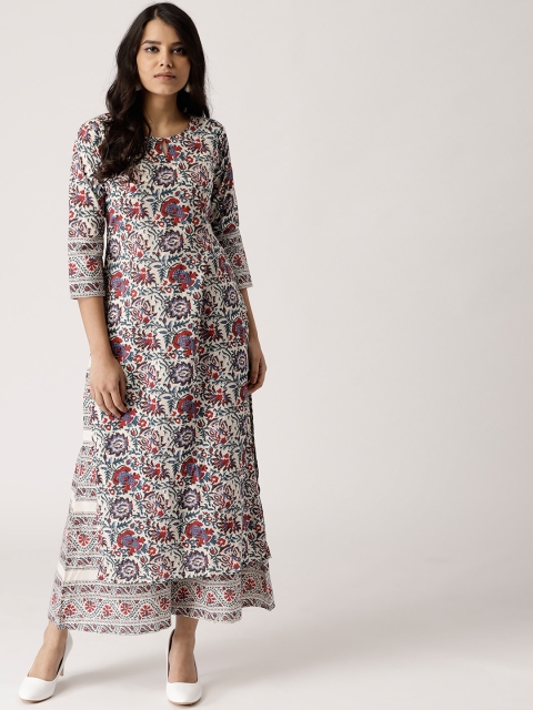 

Libas Women Off-White & Red Printed Kurta with Palazzos