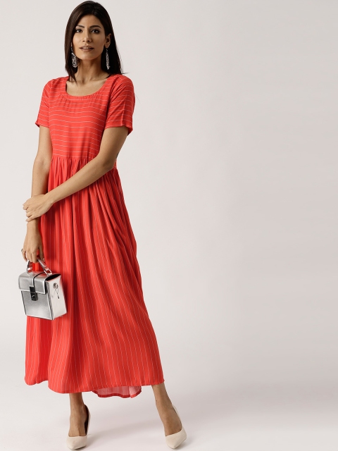 

Libas Women Red & White Striped Maxi Dress