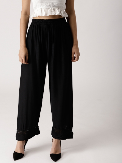 

Libas Women Black Solid Wide Leg Palazzos