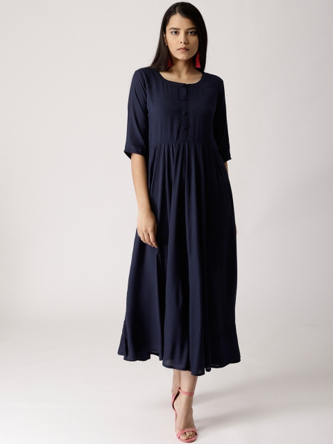 

Libas Women Navy Blue Solid Maxi Dress