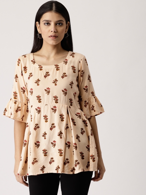 

Libas Beige & Brown Printed Kurti