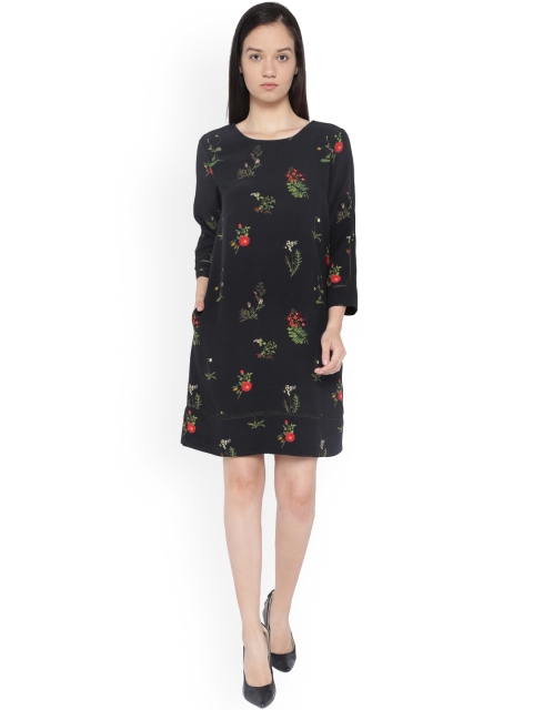 

Van Heusen Woman Black Printed A-Line Dress