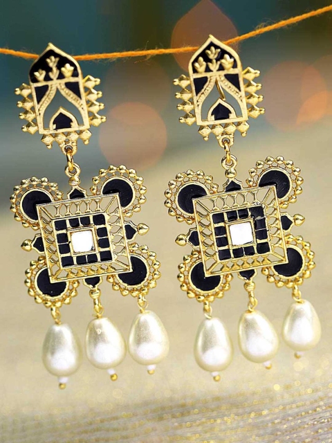 

Studio Voylla Gold-Toned Contemporary Drop Earrings
