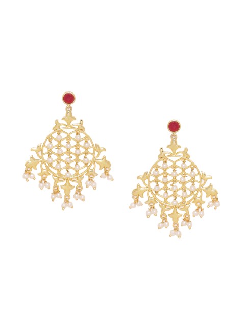 

Studio Voylla Gold-Toned Contemporary Drop Earrings