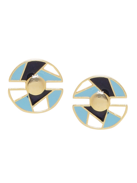 

Voylla Gold-Toned & Blue Circular Studs