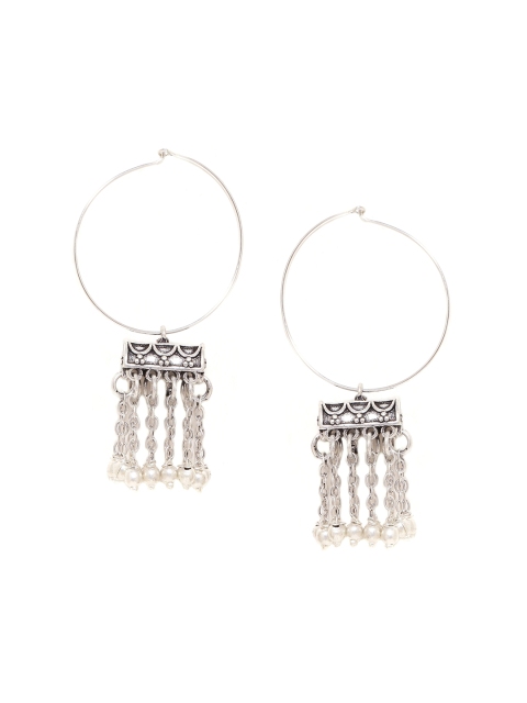 

Voylla Silver-Toned Square Hoop Earrings