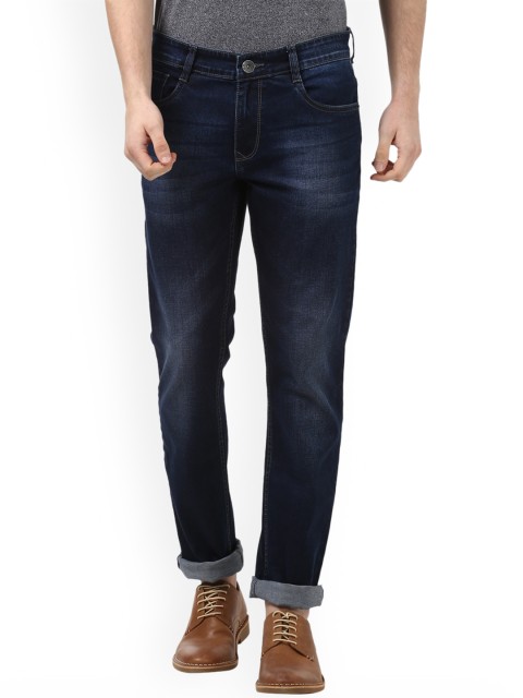 

Parx Men Navy Blue Tapered Fit Mid-Rise Clean Look Stretchable Jeans