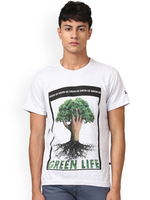 

Parx Men Off-White Printed Round Neck T-shirt
