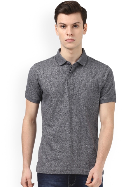 

Parx Men Grey Solid Polo Collar T-shirt