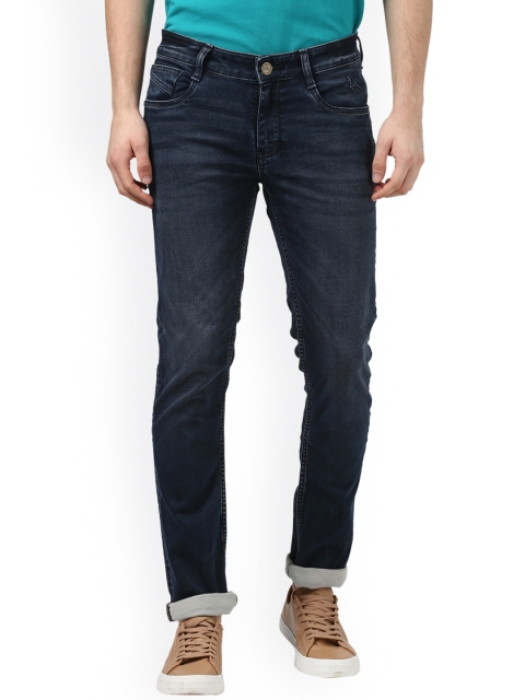 

Parx Men Navy Blue Tapered Fit Mid-Rise Clean Look Stretchable Jeans