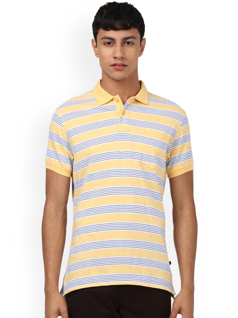 

Parx Men Yellow Striped Polo Collar T-shirt