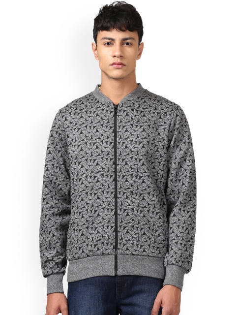 

Parx Men Grey & Black Printed Sweatshirt