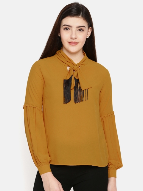 

CODE by Lifestyle Women Mustard Yellow Solid Top