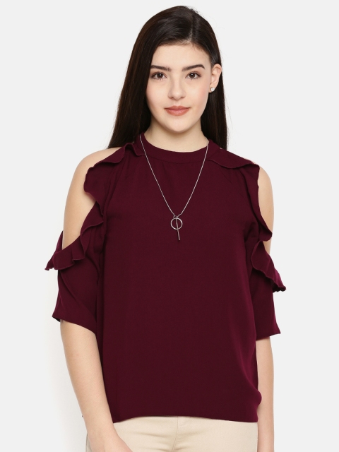 

CODE by Lifestyle Women Maroon Solid Top