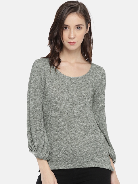 

CODE by Lifestyle Women Grey Solid Sheen Top