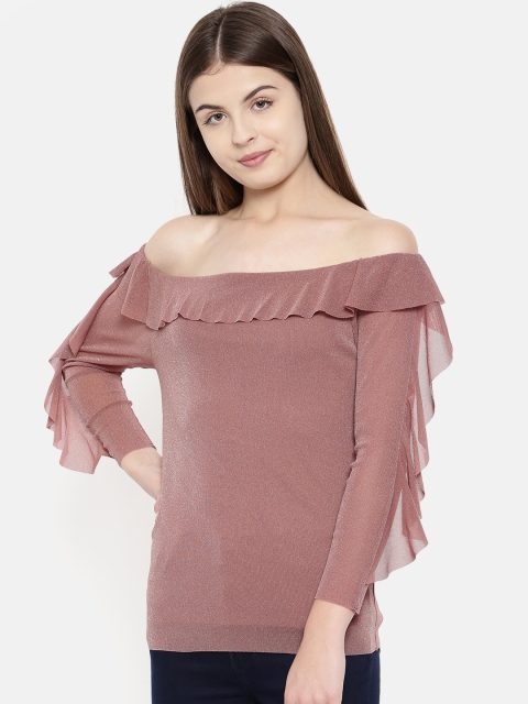 

CODE by Lifestyle Women Rust Solid Bardot Top