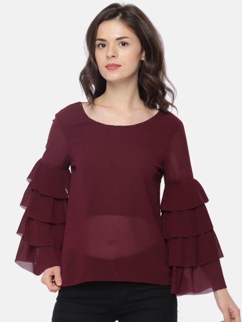 

CODE by Lifestyle Women Maroon Solid Top
