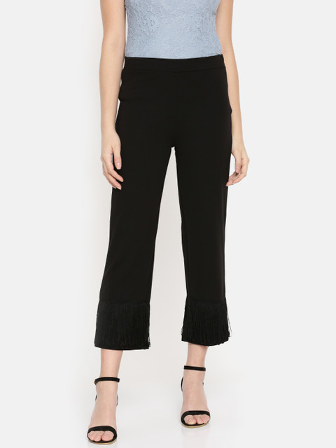 

CODE by Lifestyle Women Black Original Regular Fit Solid Cropped Trousers