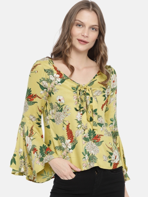 

CODE by Lifestyle Women Yellow Printed Top